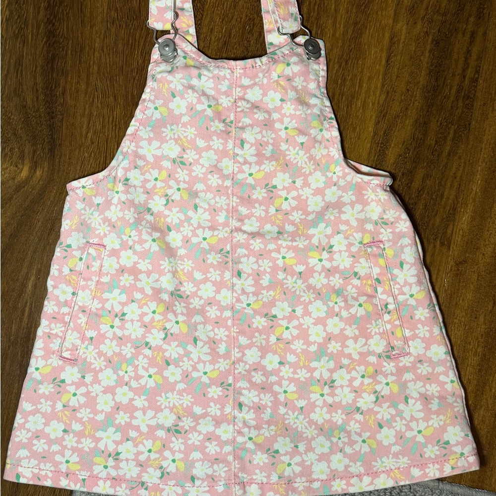 Wonder Nation Pink Floral Overall Dress